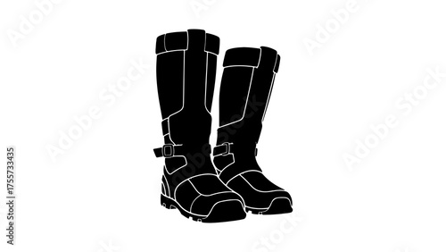 Motorcycle boots with transparent background