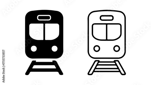 Subway train icons with transparent background