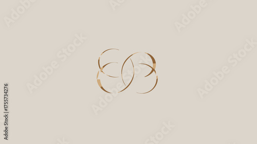 Intertwined, flowing cursive abstract form on a neutral background