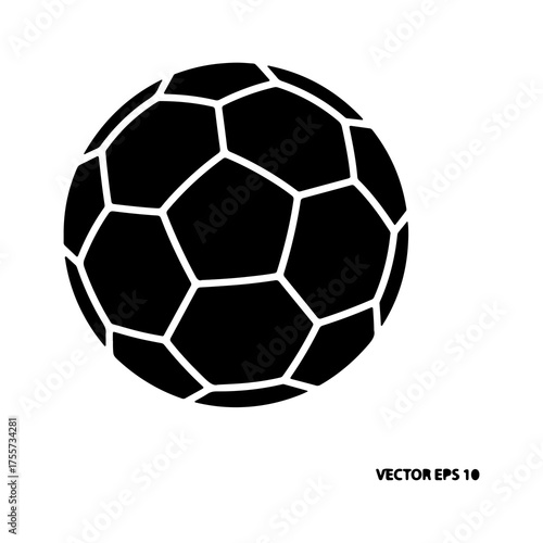 Black soccer ball with transparent background