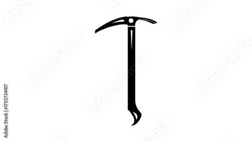 Mountaineering ice axe with transparent background