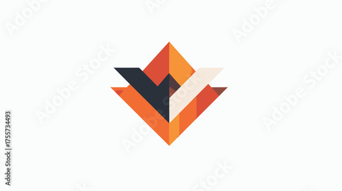 Geometric abstract design with overlapping angular shapes in warm tones