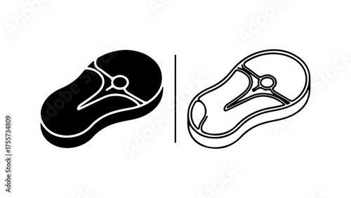 Flip flops outline and solid with transparent background