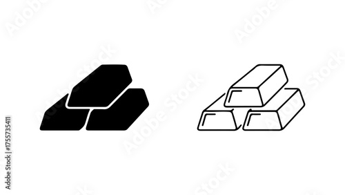 Gold bars stack with transparent background