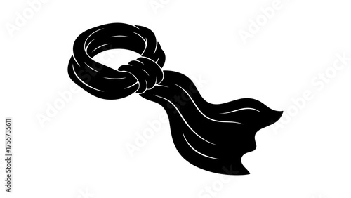 Black scarf knot with transparent background