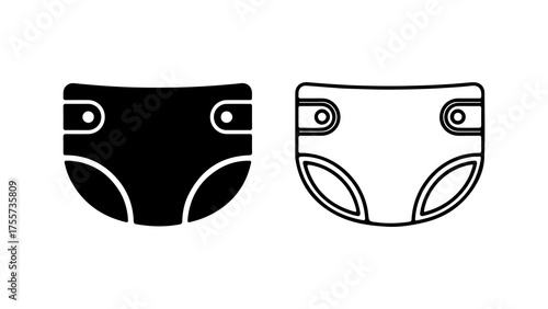 Baby diaper icon with transparent background