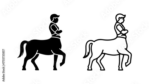 Centaur silhouette with transparent background