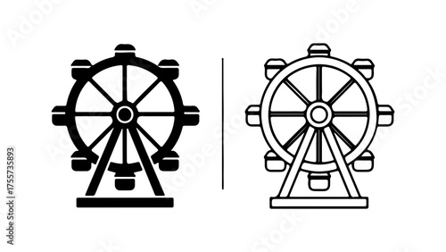 Ferris wheel icon with transparent background