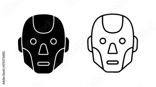 Robot head icon with transparent background