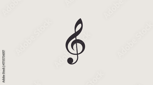 Black treble clef symbol centered on a plain, light-colored background