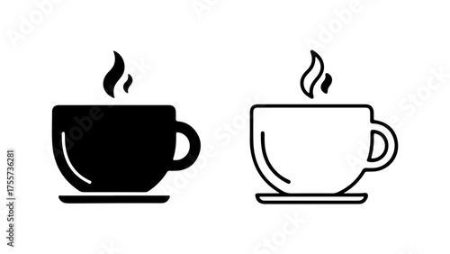 Hot beverage cups with transparent background