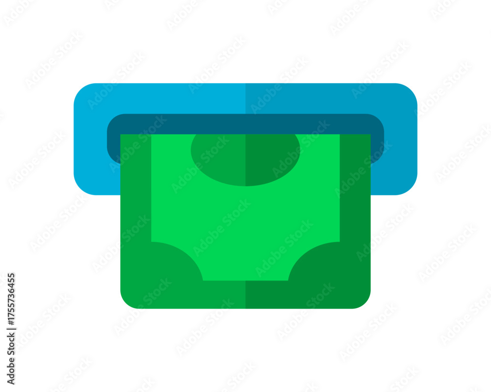 Fototapeta premium ATM banknote business icon flat vector design