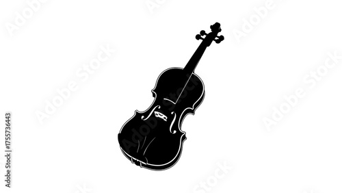 Black violin with transparent background