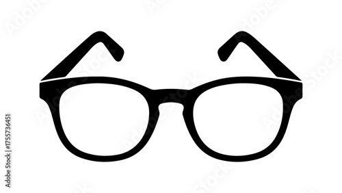 Black eyeglasses with transparent background