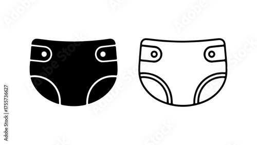 Baby diaper outline with transparent background