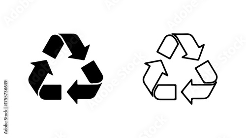 Recycling symbols with transparent background