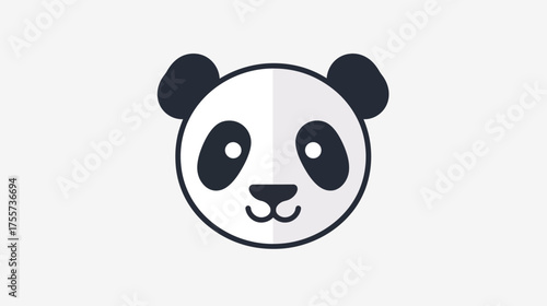 A stylized, minimalist graphic of a panda bear's face