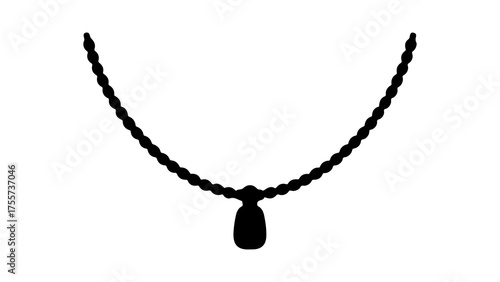 Black necklace with pendant with transparent background
