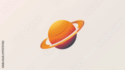 Stylized planet with prominent rings against a gradient background