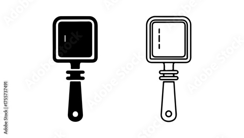 Handheld mirror with transparent background