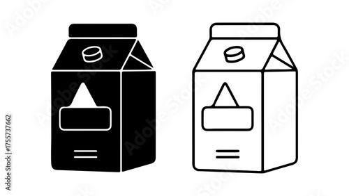 Milk carton outline with transparent background