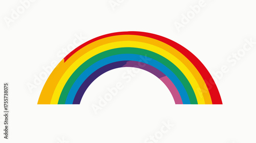 A multicolored arc resembling a rainbow, displayed on a white background
