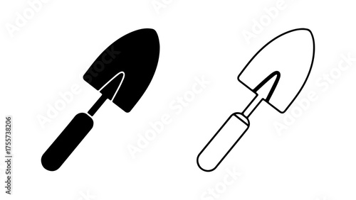 Gardening trowel icon with transparent background