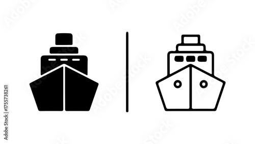 Cargo ship icons with transparent background