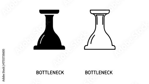 Bottleneck flask outline with transparent background
