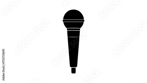 Black microphone with transparent background