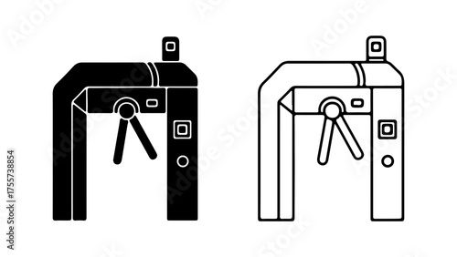 Turnstile gate with transparent background