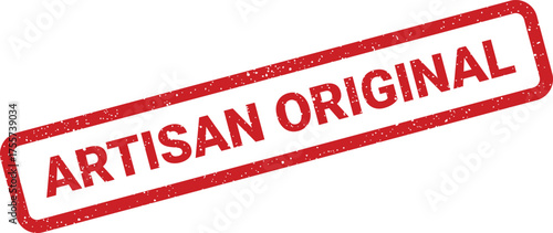 Authentic red grunge rubber stamp featuring Artisan Original text, emphasizing genuine handcrafted quality and uniqueness