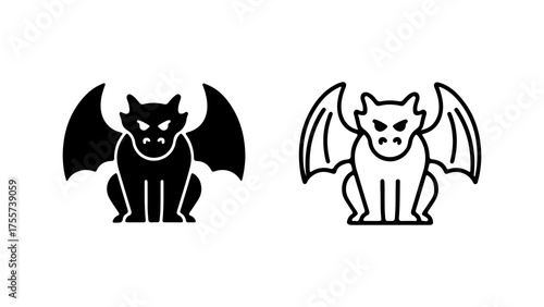 Mythical gargoyle creature with transparent background