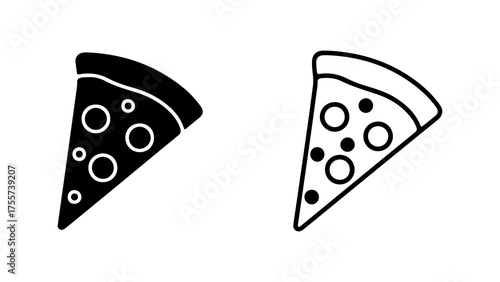Pizza slice icons with transparent background