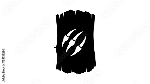 Claw marks on wood with transparent background