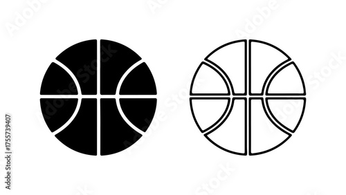 Basketball icons with transparent background