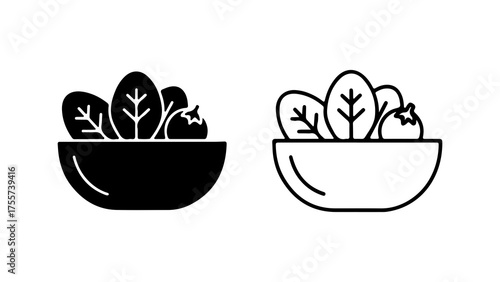 Salad bowl outline with transparent background