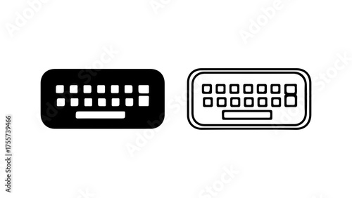 Keypad icons with outline and solid fill