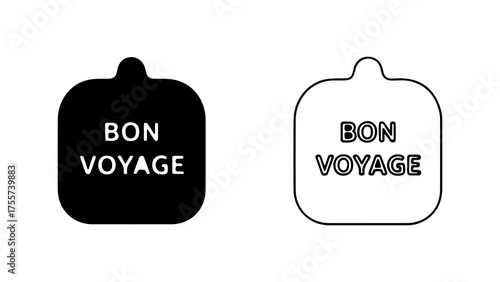 Bon voyage tag with transparent background