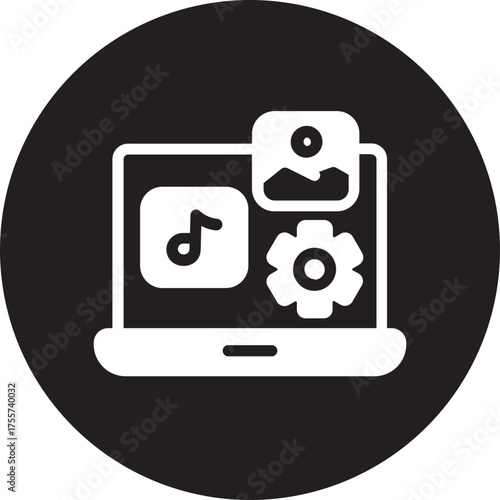 digital asset management glyph icon