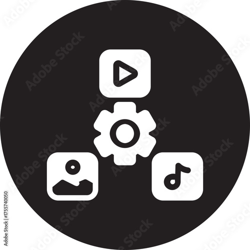 digital asset management glyph icon