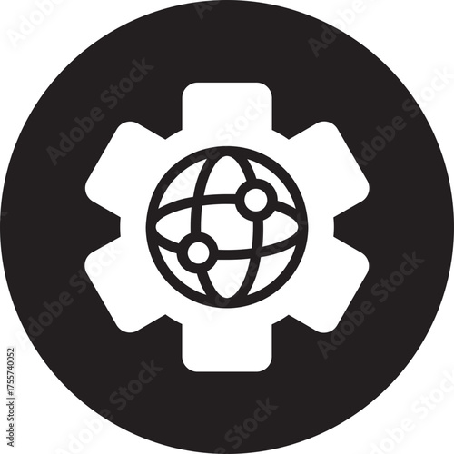 digital transformation glyph icon