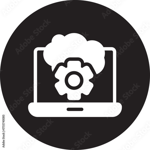 digital asset management glyph icon