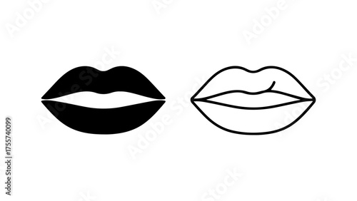 Open lips icon with transparent background