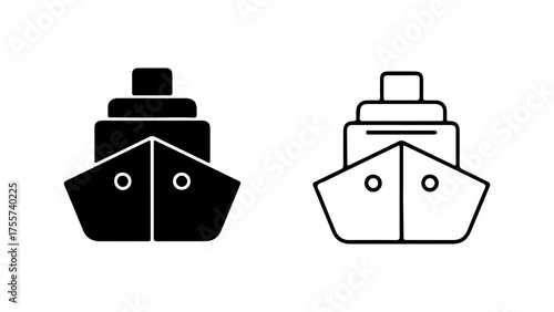Ship icon set with transparent background