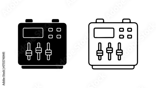 Audio equipment with controls with transparent background