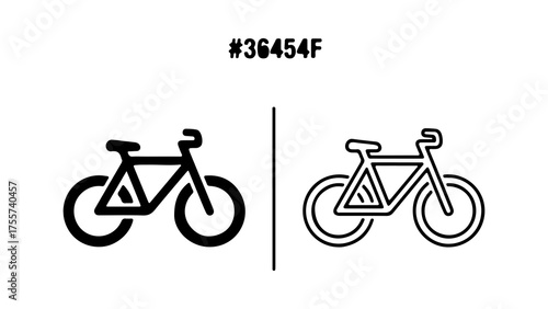 Bicycle icon set with transparent background