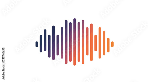 A visual representation of sound waves with a gradient of purple to orange hues
