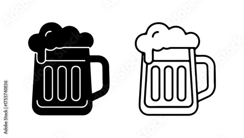 Beer mug outline with transparent background