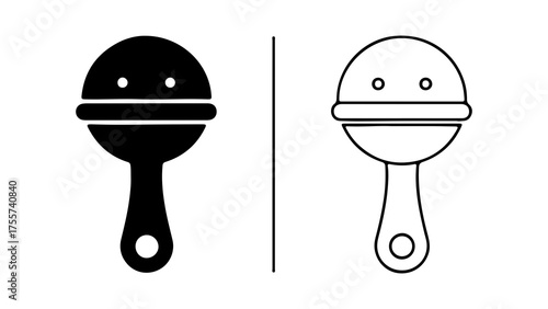 Baby rattle icon with transparent background